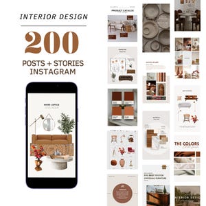 120 Interior Design Instagram Post Templates, Interior Decoration Posts and Stories, Real Estate Social Media Posts, aesthetics, minimalist