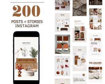 120 Instagram-postsjablonen voor interieurontwerp, berichten en verhalen over interieurdecoratie, social media-canva-sjabloon voor interieurontwerp