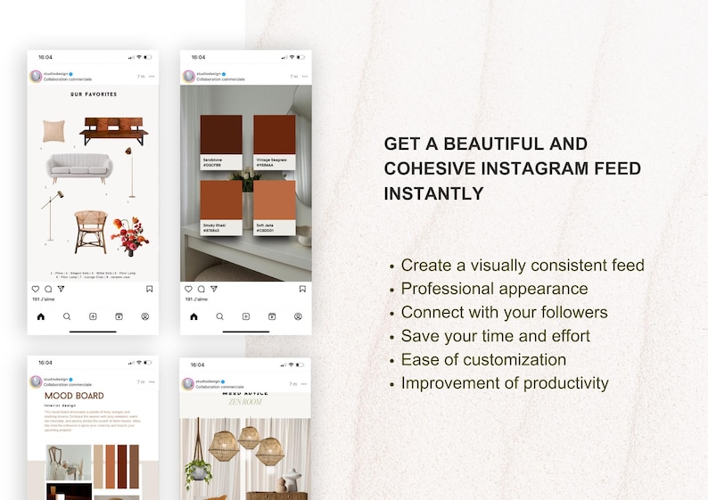 120 Interior Design Instagram Post Templates, Interior Decoration Posts ...