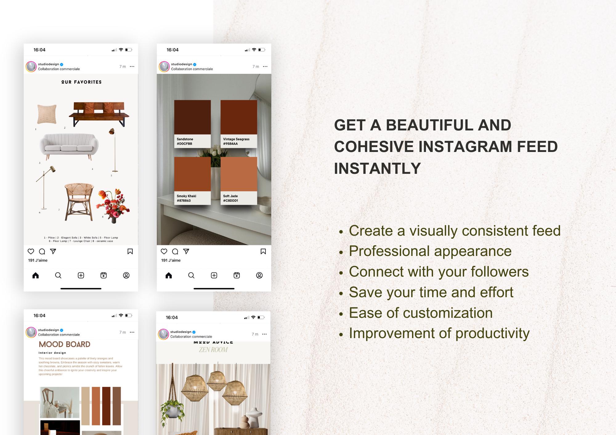 120 Interior Design Instagram Post Templates, Interior Decoration Posts ...