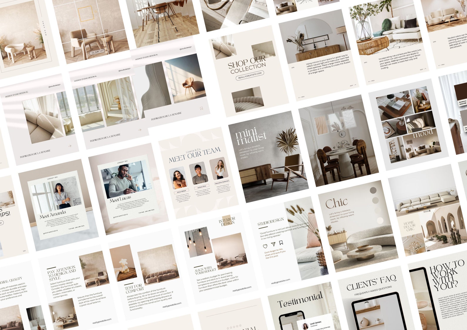Interior Design Instagram Post Templates, Interior Decoration Posts and ...