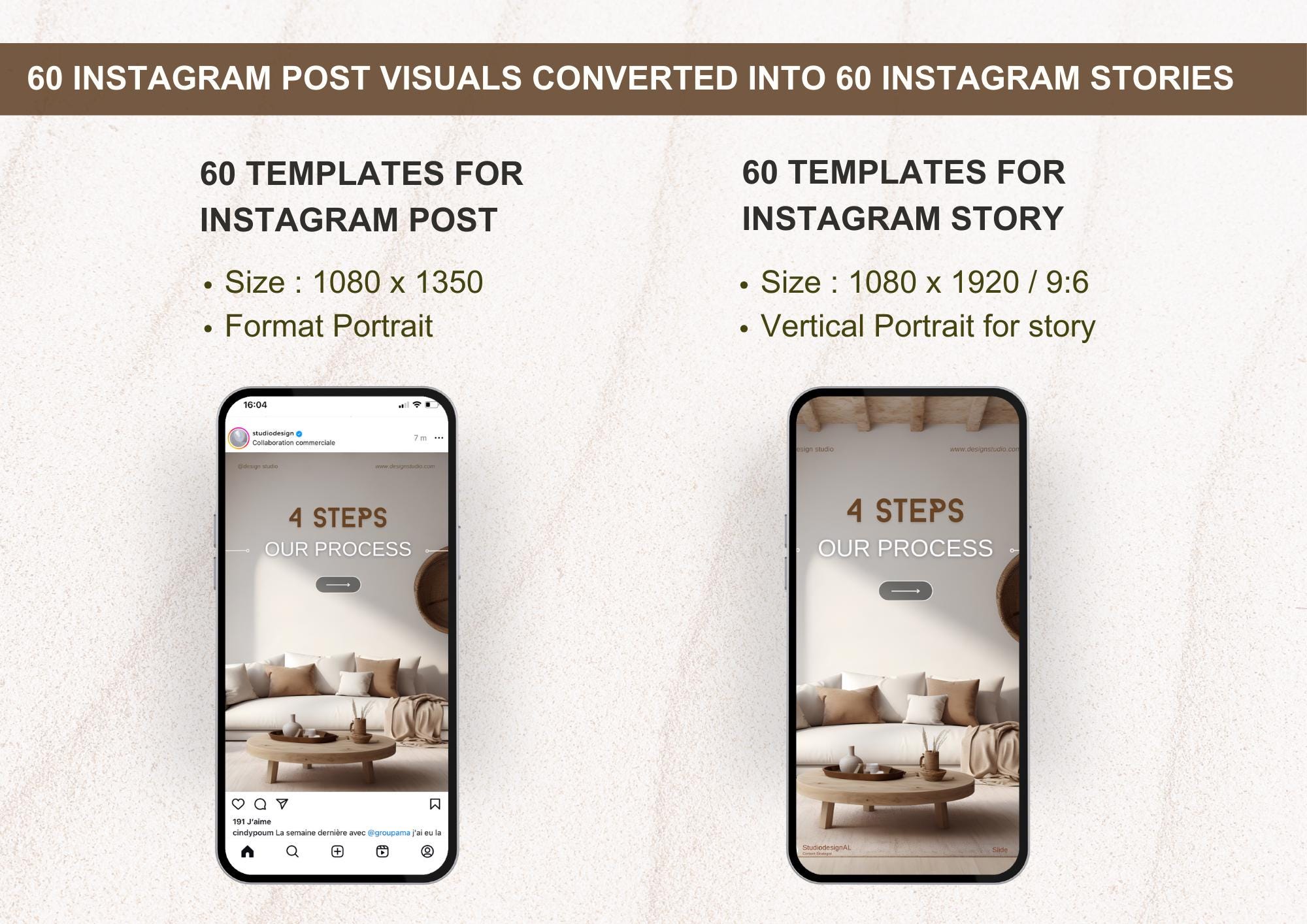 120 Interior Design Instagram Post Templates, Interior Decoration Posts ...