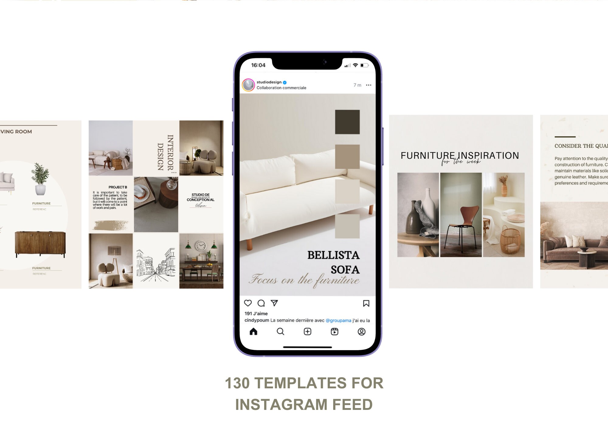 260 Interior Design Instagram Post Templates, Interior Decoration Posts ...