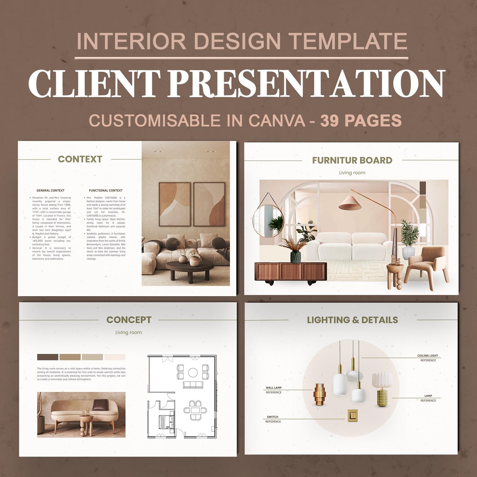Interior Design Template, Project Proposal, Client Presentation ...