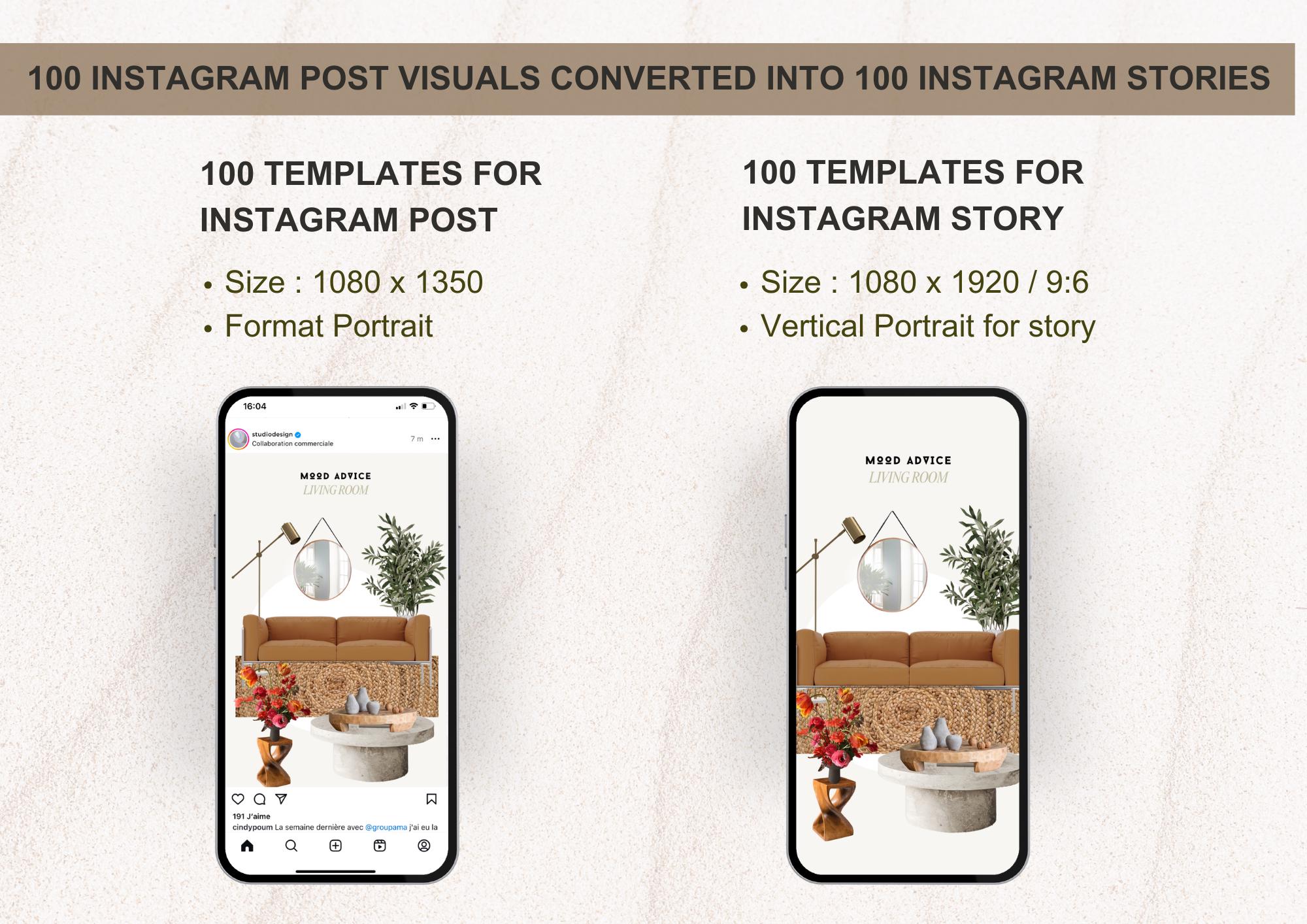 120 Interior Design Instagram Post Templates, Interior Decoration Posts ...