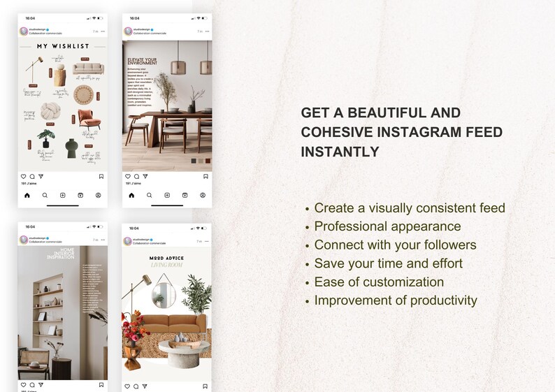 120 Interior Design Instagram Post Templates, Interior Decoration Posts ...