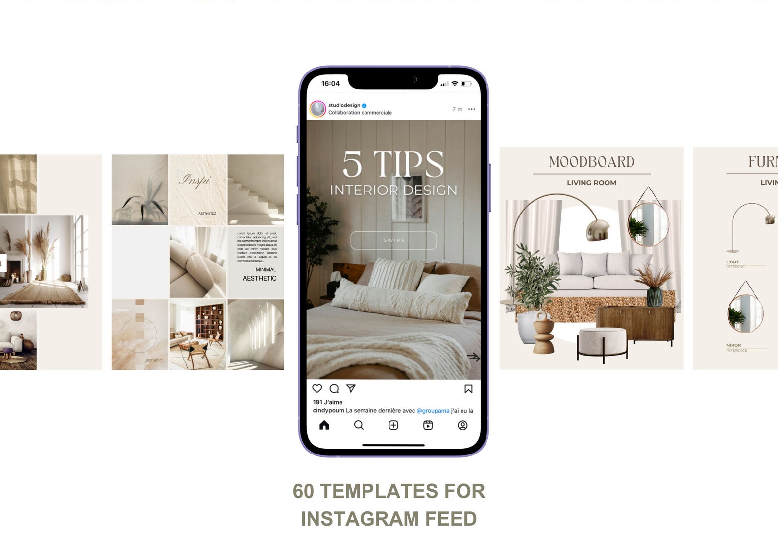 120 Interior Design Instagram Post Templates, Interior Decoration Posts ...