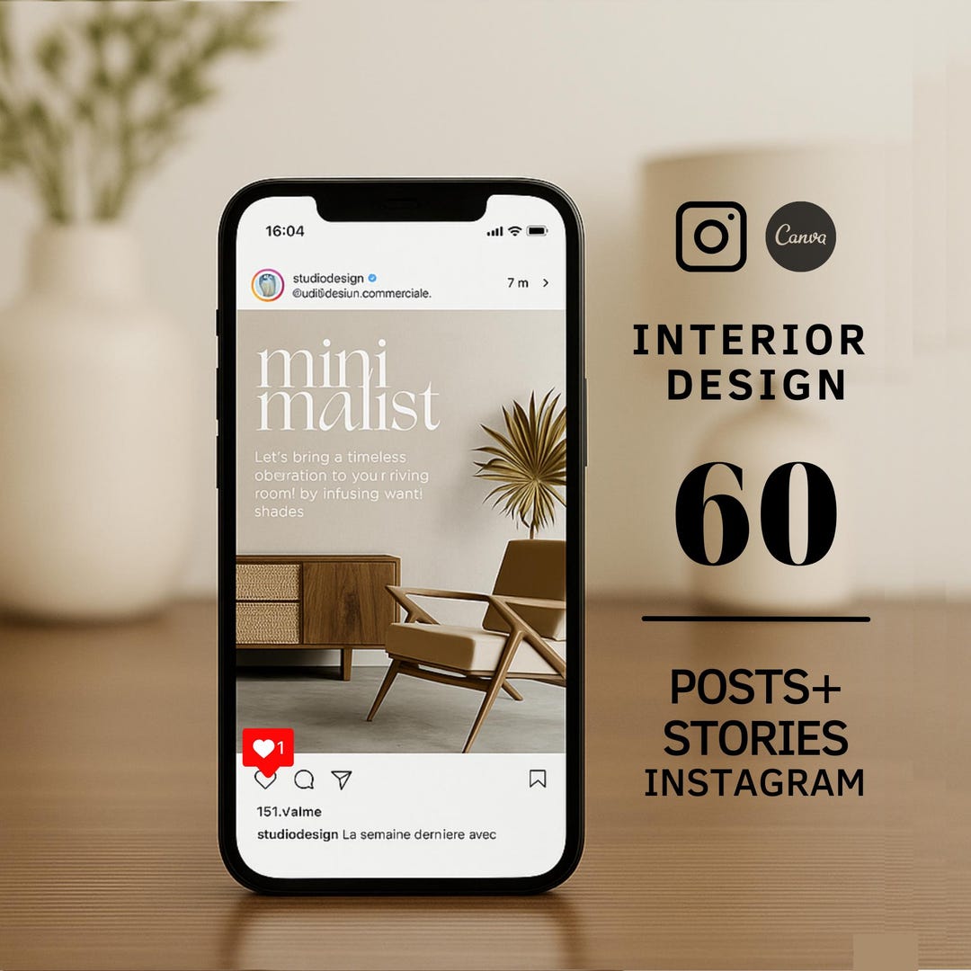 Interior Design Instagram Templates – Canva Editable Story & Post ...