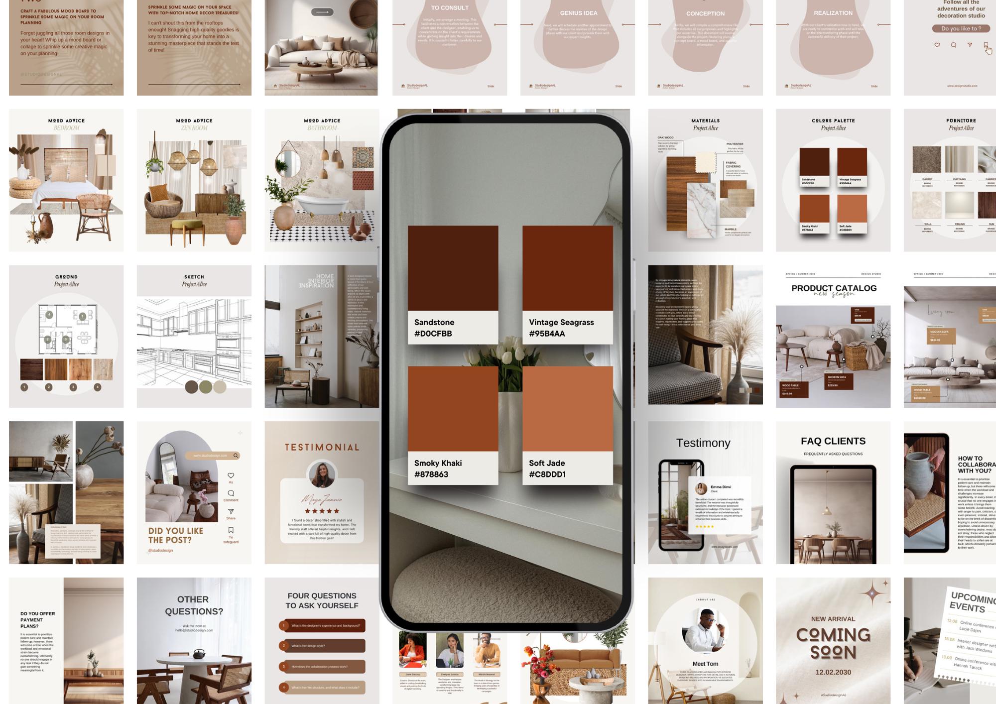 120 Interior Design Instagram Post Templates, Interior Decoration Posts ...