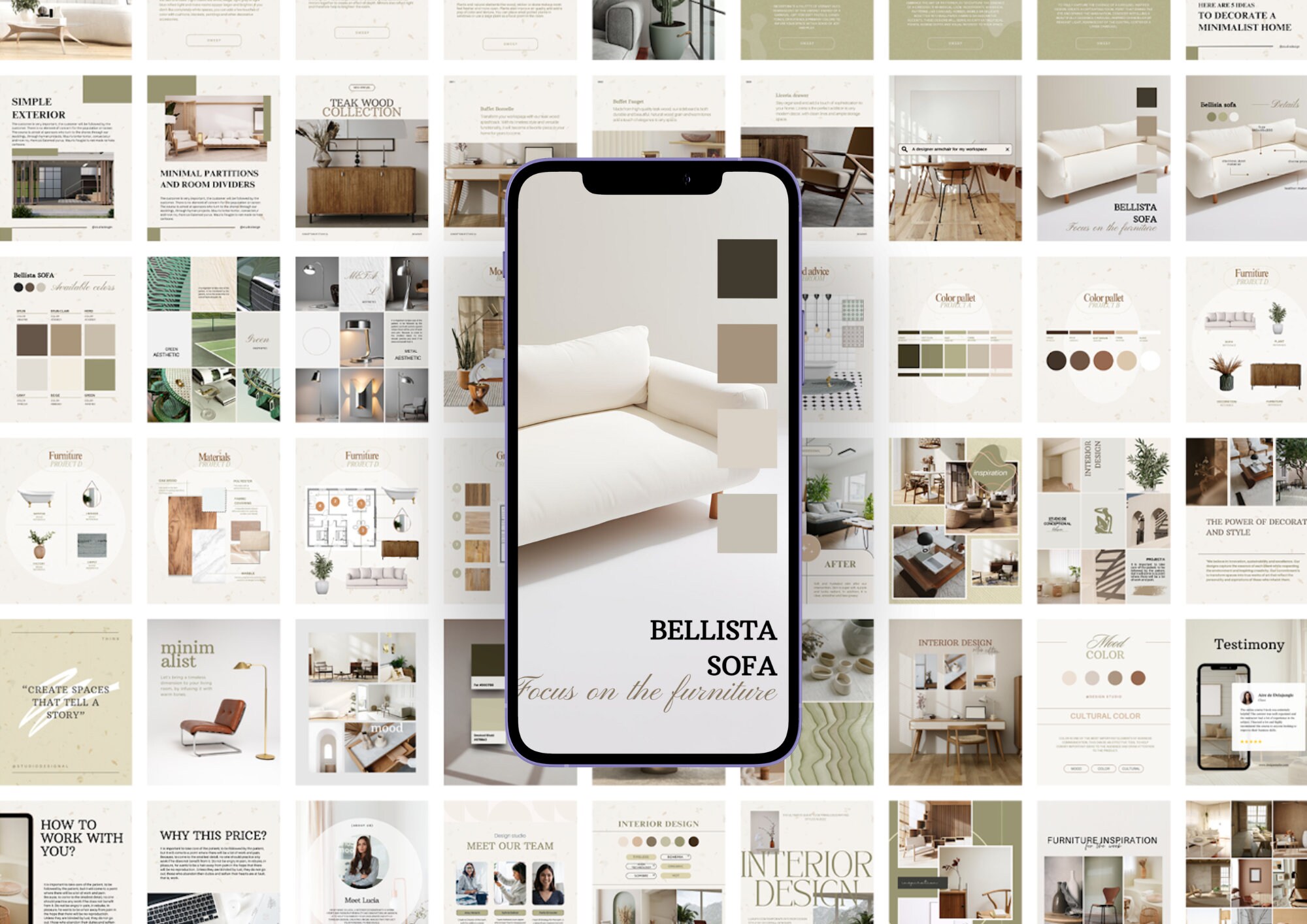 Interior Design Instagram Post Templates, Interior Decoration Posts and ...