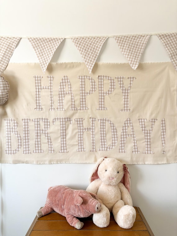 Fabric Happy Birthday Banner | Cottagecore Heirloom Party Decor