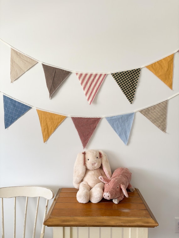 Handmade Cottagecore Bunting Garland | Vintage Fabric Nursery Decor