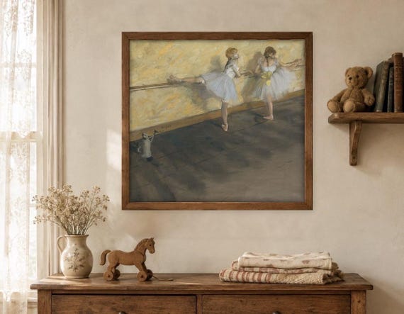 Edgar Degas Ballet Print, Dancers Practicing at the Barre, Ballerina Wall Art, Impressionist Painting, Girls Room Decor, 5x7 8x10 11x14
