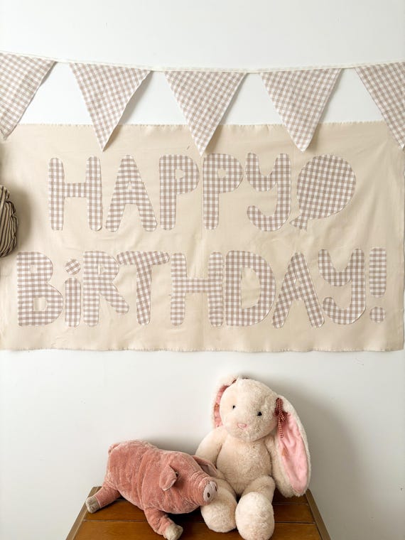Fabric Happy Birthday Banner | Cottagecore Heirloom Party Decor