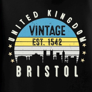 Camiseta Bristol Est. 1542 – Camiseta unisex vintage del Reino Unido – Camiseta retro de ciudad británica – Regalo de herencia británica – Estilo de la vieja Inglaterra