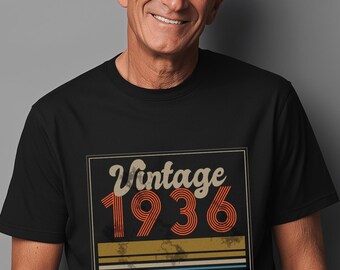 Maglietta vintage del 1936, regalo per il 90° compleanno, t-shirt retrò del 1936, maglietta classica con l'anno di nascita, nato nel 1936, maglietta vintage unisex