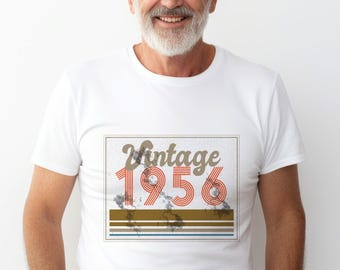 T-shirt vintage del 1956, regalo retrò per il 70° compleanno, maglietta classica dell'anno