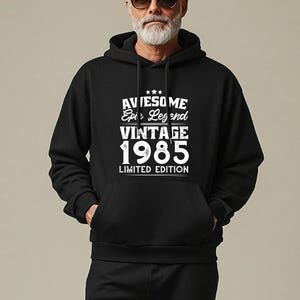 Epic Legend 1985 Hoodie | Prezent na 40 urodziny dla mężczyzn | Zabawna bluza z kapturem na 40. urodziny | Born a Legend