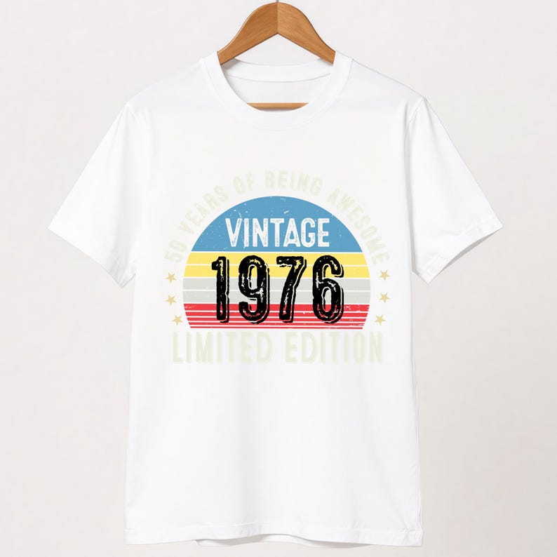 Vintage 1976 50th Birthday T-Shirt | Funny Gift for Dad image 7
