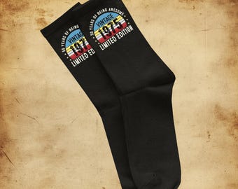 Socks 50th Birthday Gifts For Men Or Women Awesome Since 1975 50 Years Old