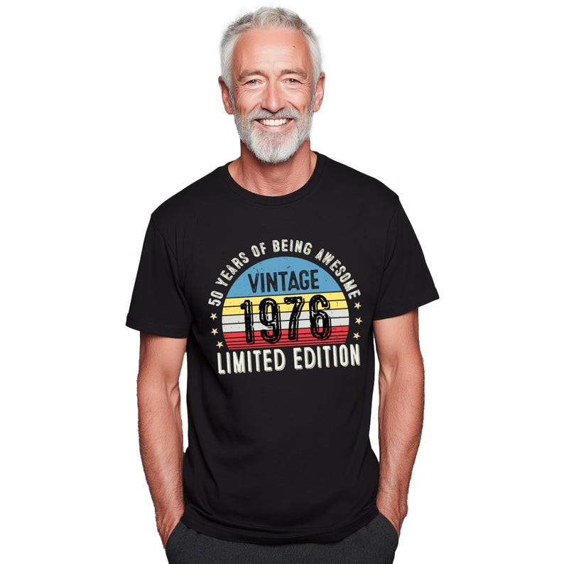 Vintage 1976 50th Birthday T-Shirt | Funny Gift for Dad image 8