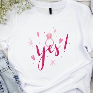 「イエスと言いました」シャツ – 婚約Tシャツ – 花嫁になるTシャツ – 婚約ギフト – ウェディングプランニングシャツ