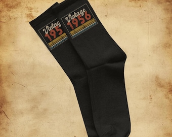 Calcetines vintage de 1956 / Regalo divertido de 70 cumpleaños para hombres y mujeres