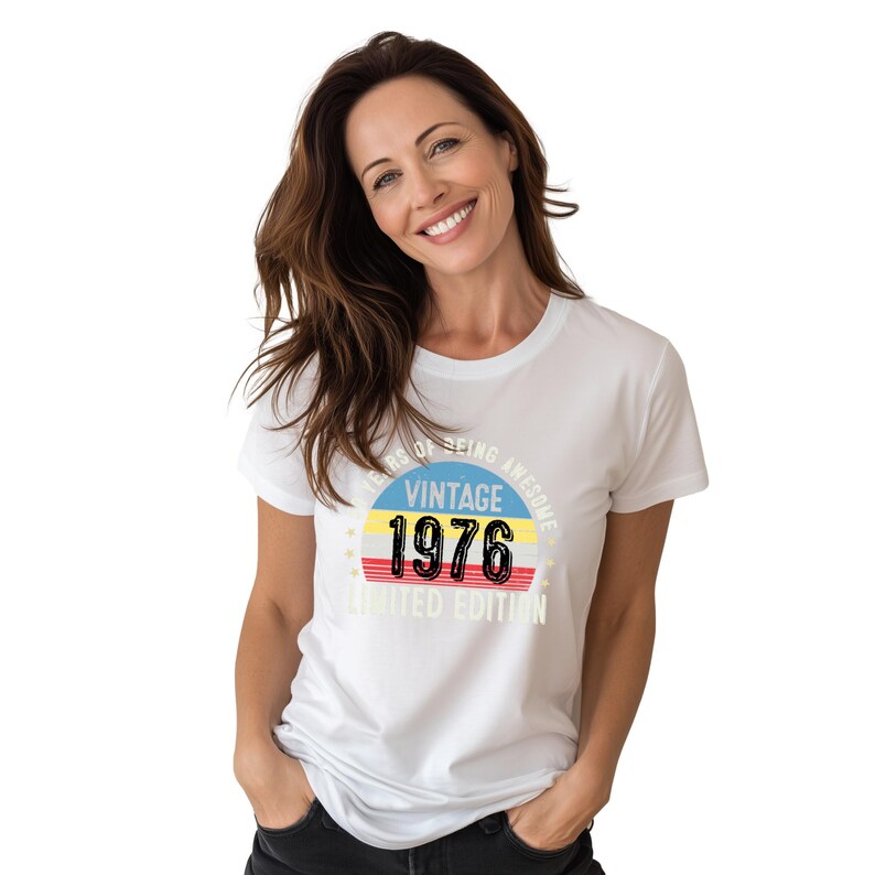 Vintage 1976 50th Birthday T-Shirt | Funny Gift for Dad image 4