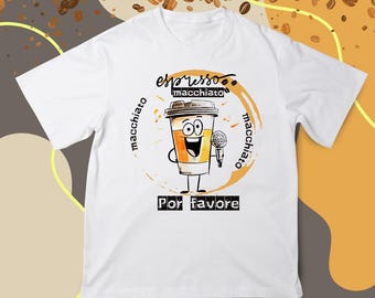 Maglietta Espresso Macchiato Por Favore / Maglietta per i fan dell'Eurovision Estonia / Ispirata a Tommy Cash / Maglietta con slogan musicale divertente / Regalo per l'Eurovision
