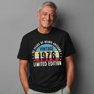 Vintage 1976 50th Birthday T-Shirt | Funny Gift for Dad image 5