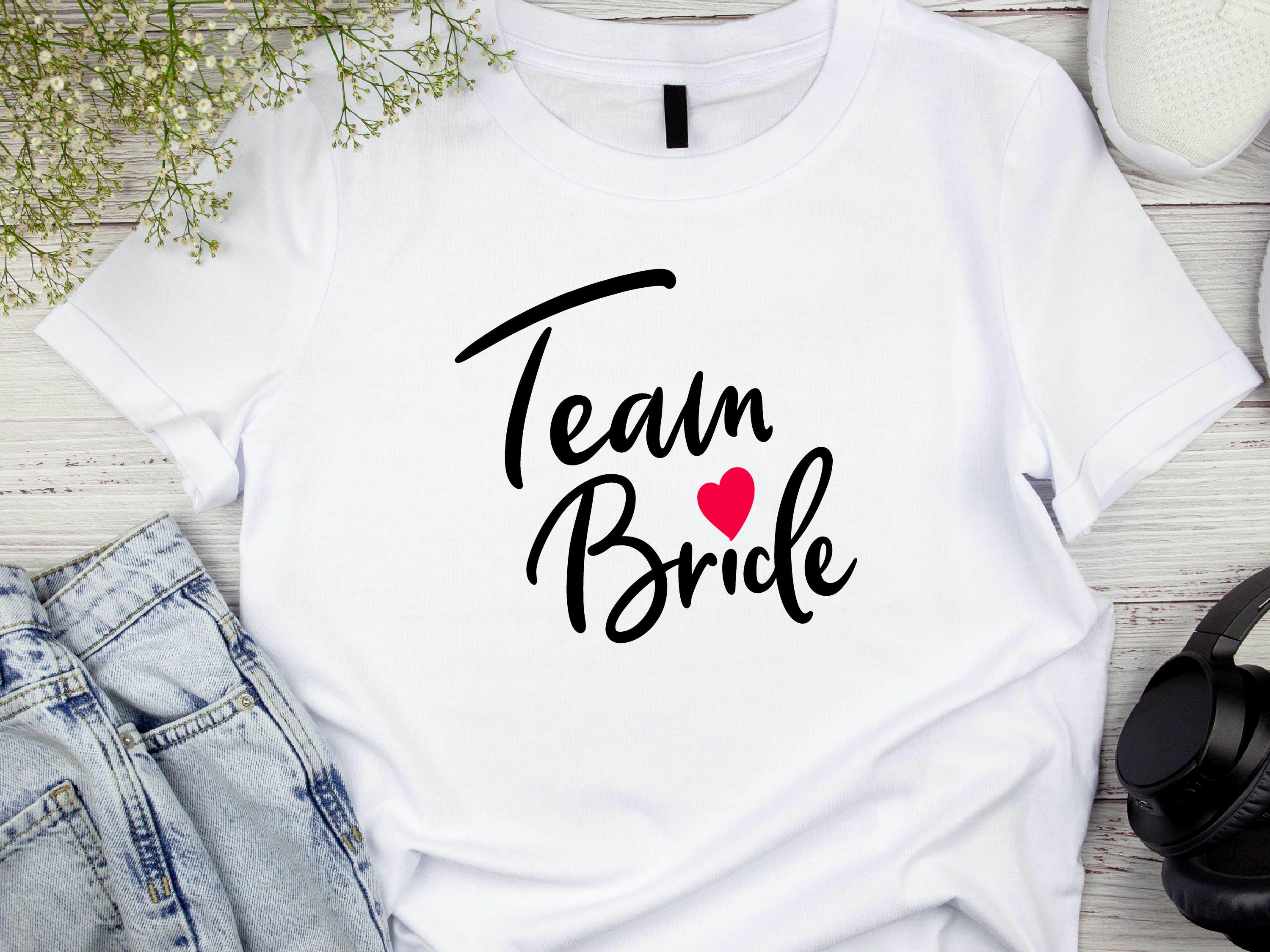 Team Bride Shirt – Festive Wedding Party T-Shirt – Bachelorette Party Tee – Matching Bridal Squad Shirts – Bride Tribe Gift Idea