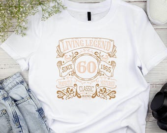 60th Birthday Gift Shirt For Men - Classic 1965 Retro Design Customizable T-Shirt - View #3