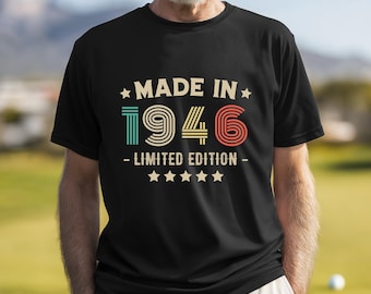 Camiseta de 80 cumpleaños / Edición limitada vintage de 1946 / Regalo divertido de 80 cumpleaños para hombres y mujeres / Camiseta clásica de 80 cumpleaños para él y para ella