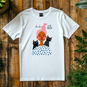 Chemise maman chat trois chats, cadeau pour maman chat, cadeau chat pour la fête des mères, chemises maman chat, chemise pour amoureux des chats, nouvelle chemise maman chat, maman fourrure