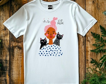 Cat mom three cats Shirt, Gift For Cat Mom, Cat Gift For Mothers Day, Cat Mama Shirts, Cat Lover Shirt, New Cat Mom Shirt, Fur Mama