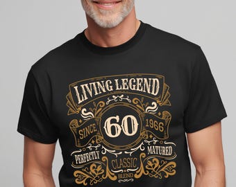 Regalo per il 60° compleanno 1966, Maglietta Leggenda vivente dal 1966, Maglietta Nato nel 1966, Maglietta vintage 1966, Regalo di compleanno classico