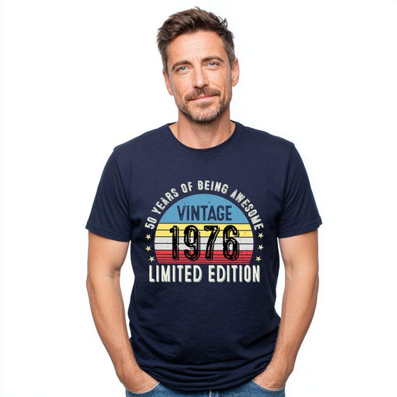 1976 50th Birthday T-Shirt | Funny 50th Gifts for Dad, Gifts for Him | Classic 50th T-Shirt for Men