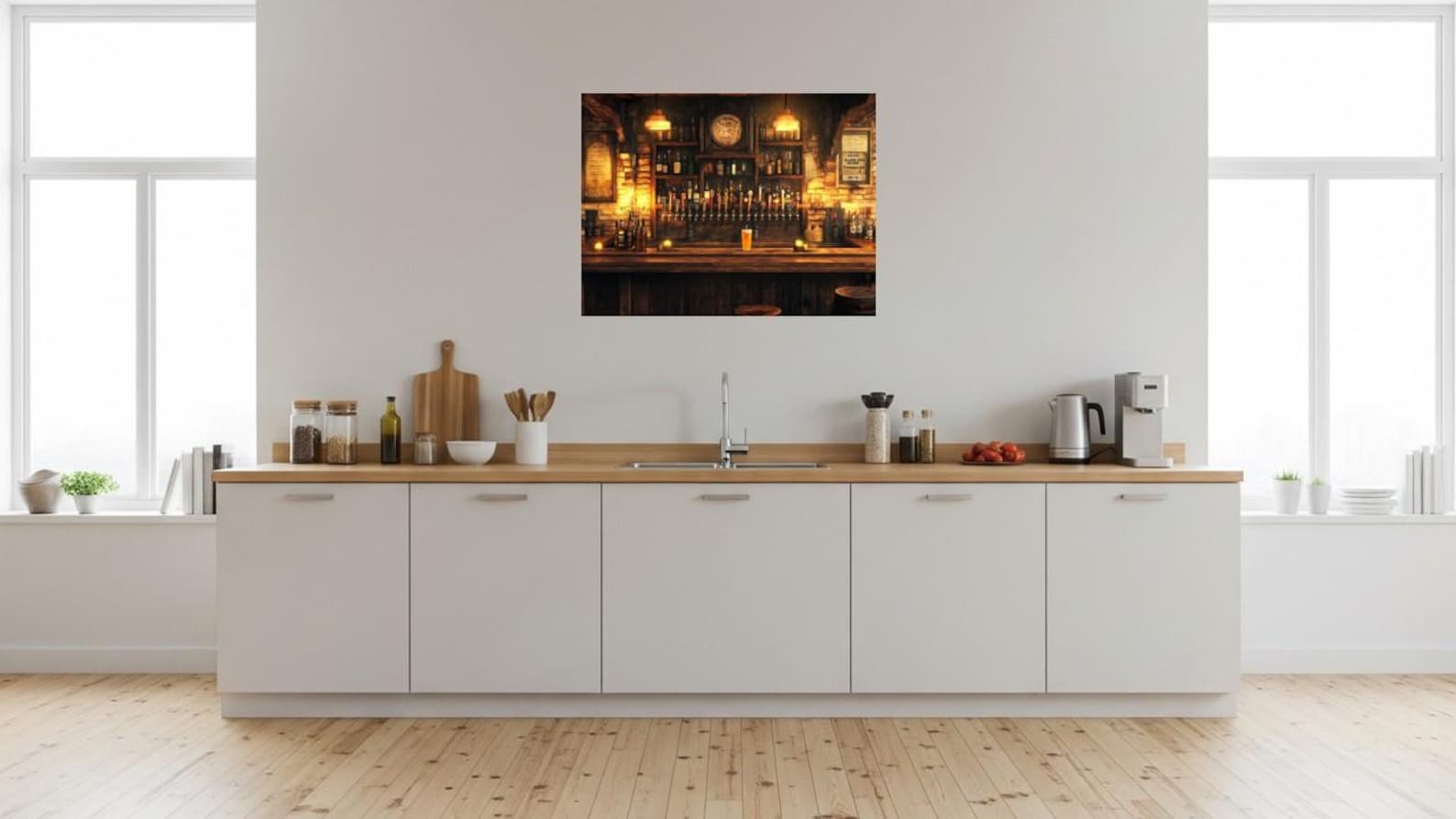 Vintage Irish Pub Wall Art – Cozy Rustic Bar Interior Print, Warm ...