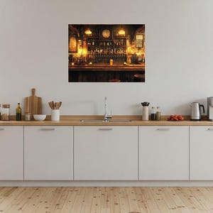 Vintage Irish Pub Wall Art – Cozy Rustic Bar Interior Print, Warm ...
