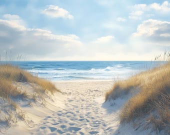 Coastal Sand Dunes Canvas Print: Tranquil Beach House Wall Art