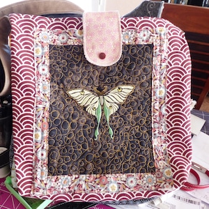 SAC A MAIN quilting "papillon" , tons bordeaux-marron
