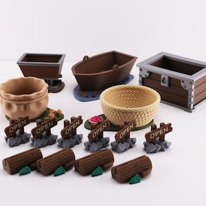 Juego completo de accesorios compatibles con Everdell: soportes para recursos, letreros de "Abierto" y tarjeteros, soporte para perlas imagen 5