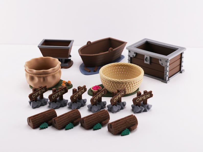 Juego completo de accesorios compatibles con Everdell: soportes para recursos, letreros de "Abierto" y tarjeteros, soporte para perlas imagen 5