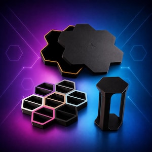 Game Night Bundle | 7 Magnetic Hexagon Trays with Storage