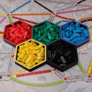 Ticket-to-Ride-Kompatible Große Hexagon Magnetische Brettspiel Token Tabletts