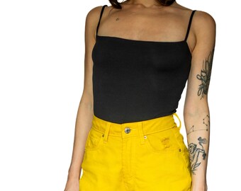 Naturally Dyed / Upcycled / Hand Dyed • Wild Fable • High-Rise Shorts • US 0 • Bumblebee Yellow