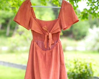 Naturally Dyed / Upcycled / Hand Dyed • Princess Polly • Dress • US 4 • Light Red