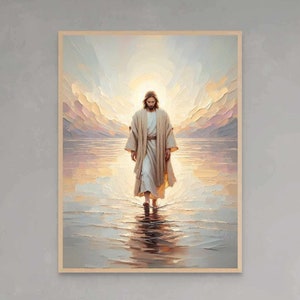 El andar de Cristo, Arte cristiano, Jesús caminando sobre el agua, Imagen de Cristo, Arte SUD, Grabados bíblicos, Grabados de Jesús, Pintura cristiana, Arte de Jesús
