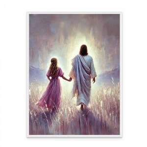 Walk In His Light, Christian Wall Art, Jesus Walking with Woman, Jesus Prints, LDS Prints, Bible Art, Jesus with Girl Art, Jesus Art Prints