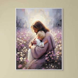 Jesus Knows Him | Printable Art | Jesus with Boy | Picture of Christ | Jesus with Children | Bible Wall Art | Catholic Art | Jesus Printable